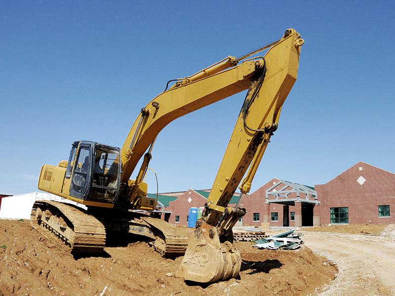 Heavy equipment on construction site